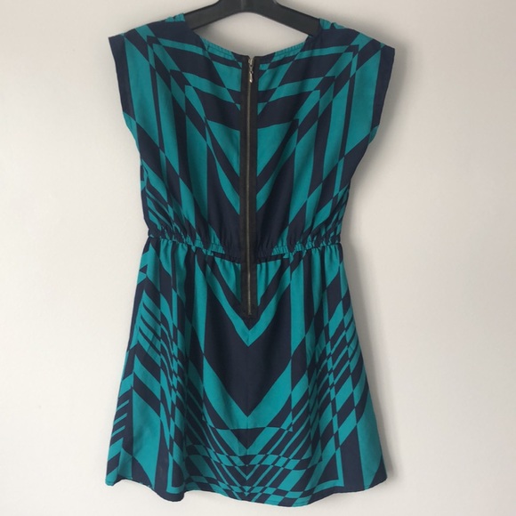 BeBop navy/turquoise sleeveless summer dress - Picture 4 of 7